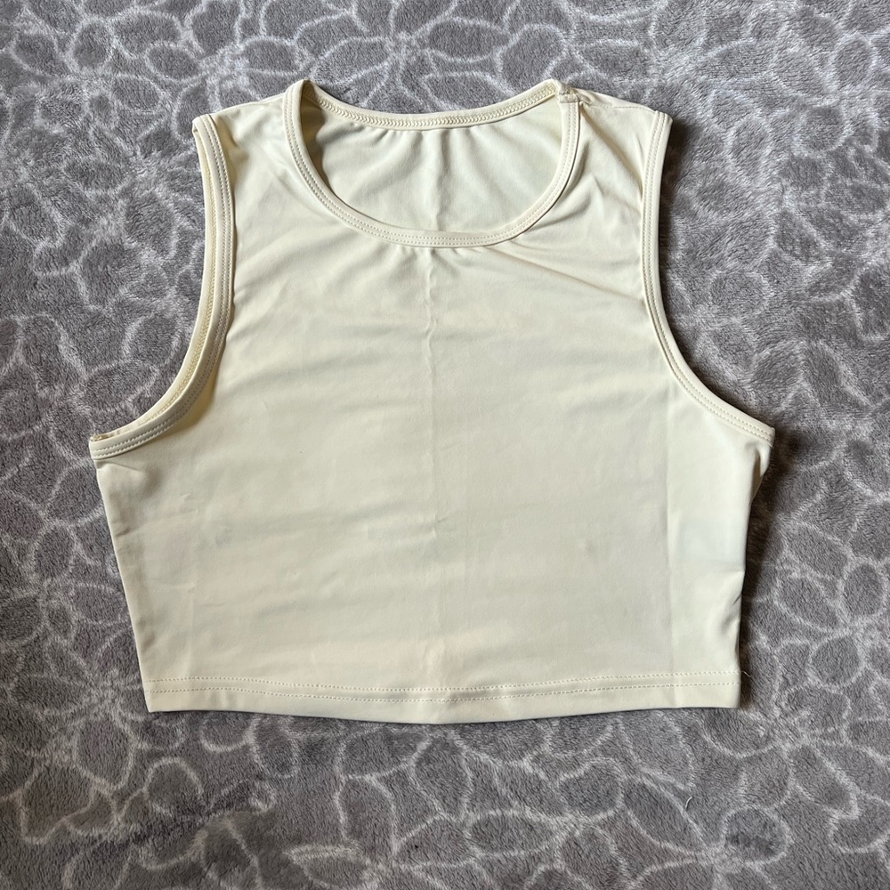 Yellow cropped tank top